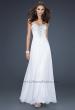 Picture of: Long Chiffon prom Dress with Beading and Pleated Detail in White, Style: 17767, Main Picture