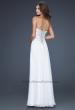 Picture of: Long Chiffon prom Dress with Beading and Pleated Detail in White, Style: 17767, Back Picture