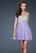 Picture of: Strapless Mini Dress with Criss Cross Open Back in Purple, Style: 17902, Main Picture