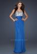 Picture of: Flowing Chiffon Prom Dress with Hand Beaded Top in Blue, Style: 17909, Main Picture