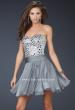 Picture of: Sexy Chiffon Cocktail Dress with Beaded Bust in Silver, Style: 17953, Detail Picture 2