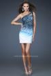 Picture of: One Shoulder Ombre Animal Print Cocktail Dress in Print, Style: 18029, Main Picture