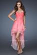 Picture of: Strapless Ombre Prom Dress with High Low Hemline in Orange, Style: 18049, Detail Picture 1