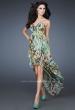 Picture of: Strapless Print Dress with High Low Hem and Pleating in Print, Style: 18078, Main Picture