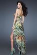 Picture of: Strapless Print Dress with High Low Hem and Pleating in Print, Style: 18078, Back Picture