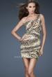 Picture of: Chic Animal Inspired One Shoulder Dress with Jewels in Print, Style: 18133, Main Picture