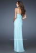 Picture of: Rhinestone Encrusted Dress with Vintage Inspired Pattern in Blue, Style: 18347, Back Picture