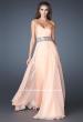 Picture of: Strapless Chiffon Gown with Beaded and Sequin Design in Orange, Style: 18420, Detail Picture 1