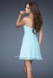 Picture of: Fun Cocktail Dress with Empire Waist and Rhinestones in Blue, Style: 18434, Back Picture