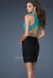 Picture of: Sexy Jersey Cocktail Dress with Gathered Skirt and Beads in Blue, Style: 18488, Back Picture