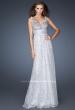 Picture of: Sequined Dress with Beaded Bodice and Gathered Skirt in Silver, Style: 18545, Main Picture
