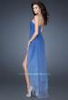 Picture of: High Low Layered Ombre Chiffon Dress with Pleating in Blue, Style: 18557, Detail Picture 2