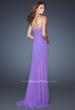 Picture of: Ruched Skirt Cocktail Dress with Multi Colored Stones in Purple, Style: 18567, Back Picture
