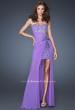 Picture of: Ruched Skirt Cocktail Dress with Multi Colored Stones in Purple, Style: 18567, Detail Picture 3