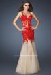 Picture of: Trumpet Style Prom Dress with Neckline and Thin Straps in Red, Style: 18675, Main Picture