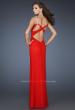 Picture of: Sequined One Shoulder Gown with Sweetheart Neckline in Red, Style: 18698, Back Picture