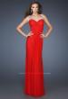Picture of: Sequined One Shoulder Gown with Sweetheart Neckline in Red, Style: 18698, Detail Picture 1