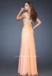 Picture of: A-line Chiffon Prom Dress with Scoop Back and Stones in Orange, Style: 18701, Back Picture