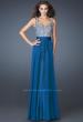 Picture of: Intricate Beaded Prom Dress with Gathered Waist in Blue, Style: 18713, Main Picture