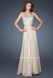 Picture of: Intricate Beaded Prom Dress with Gathered Waist in Nude, Style: 18713, Detail Picture 5