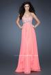 Picture of: Chiffon Dress with Beaded Bodice and Empire Waist in Orange, Style: 18803, Main Picture