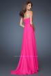 Picture of: Long Prom Dress with Rhinestones and Layered Skirt in Pink, Style: 18856, Back Picture