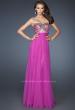 Picture of: Long Chiffon Prom Dress with Embellished Bodice in Pink, Style: 18897, Main Picture
