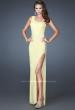 Picture of: One Shoulder Long Prom Dress with Beaded Side Panel in Yellow, Style: 18905, Detail Picture 4