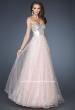 Picture of: Strapless Long Ball Gown with Beaded Bodice and Belt in Pink, Style: 18910, Main Picture