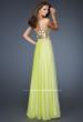 Picture of: Long Strapless Chiffon Prom Dress with Beaded Bodice in Green, Style: 18911, Back Picture