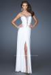 Picture of: Strapless Prom Dress with Beaded Detail and Strappy Back in White, Style: 18934, Main Picture