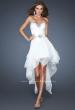 Picture of: Strapless High Low Chiffon Dress with Fitted Bodice in White, Style: 18970, Main Picture