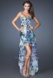 Picture of: High Low Printed Prom Dress with Cascading Layers in Multi, Style: 19139, Main Picture