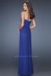 Picture of: Long Strapless Dress with an Intricately Pleated Bodice in Blue, Style: 19155, Back Picture