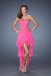 Picture of: High Low Strapless Prom Dress with Embellished Bodice in Pink, Style: 19359, Main Picture