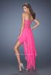 Picture of: High Low Strapless Prom Dress with Embellished Bodice in Pink, Style: 19359, Back Picture