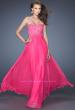 Picture of: Long Chiffon Strapless Prom Gown with Embellished Bodice in Pink, Style: 19366, Main Picture