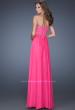 Picture of: Long Chiffon Strapless Prom Gown with Embellished Bodice in Pink, Style: 19366, Back Picture