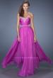 Picture of: Long Chiffon Prom Dress with Embroidered Bodice in Pink, Style: 19372, Main Picture