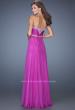 Picture of: Long Chiffon Prom Dress with Embroidered Bodice in Pink, Style: 19372, Back Picture