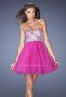 Picture of: Short Strapless A-line Prom Dress with Embellished Bodice in Pink, Style: 19373, Detail Picture 2