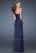 Picture of: One Shoulder Long Prom Dress with Side Sequin Panel in Blue, Style: 19428, Back Picture