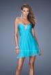 Picture of: Strapless Short Prom Dress with Embellishment on Bodice in Blue, Style: 19431, Main Picture