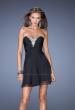Picture of: Strapless Short Prom Dress with Embellishment on Bodice in Black, Style: 19431, Detail Picture 2