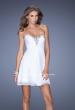 Picture of: Strapless Short Prom Dress with Embellishment on Bodice in White, Style: 19431, Detail Picture 3