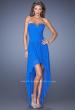 Picture of: High Low Strapless Prom Dress with a Drop Waist in Blue, Style: 19447, Detail Picture 1