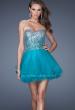 Picture of: Strapless A-line Short Dress with Ombre Sequin Bodice in Blue, Style: 19451, Main Picture