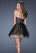 Picture of: Short Strapless A-line Prom Dress with Two Toned Tulle in Black, Style: 19457, Back Picture