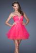 Picture of: Strapless Short Prom Dress with Two Toned Tulle in Pink, Style: 19461, Main Picture