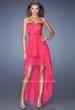 Picture of: Strapless High Low Prom Dress with Tiered Skirt in Pink, Style: 19471, Main Picture